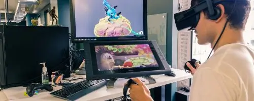 boy plays VR image