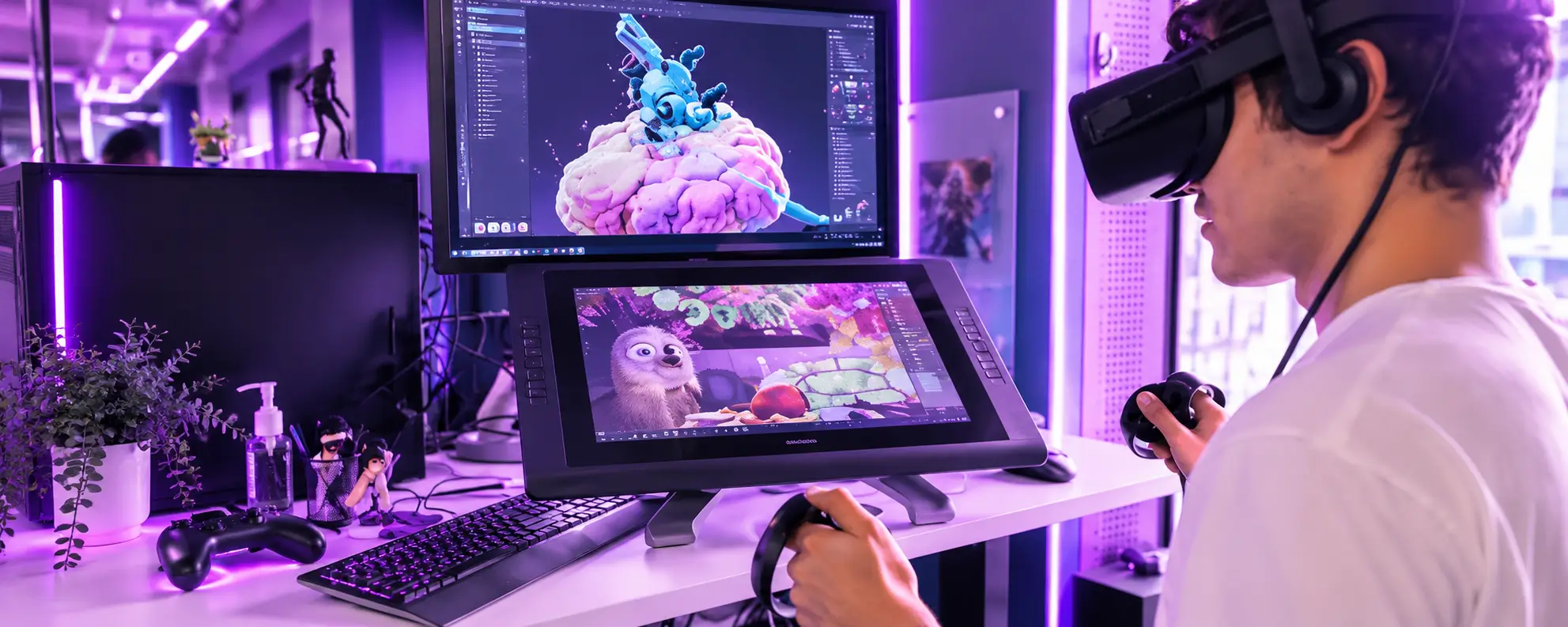 boy plays VR image